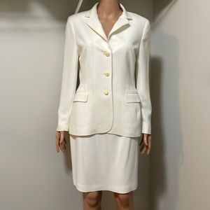 Classic cream skirt suit